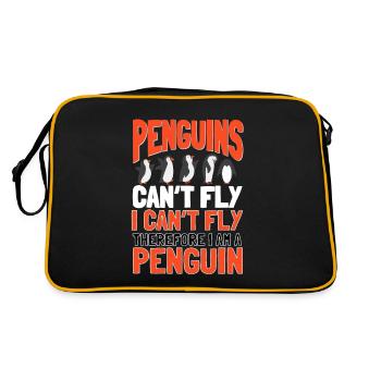 Les pingouins ne peuvent pas voler Oiseau de mer Manchot royal Pingouin - Sac Retro - noir/or - Dos
