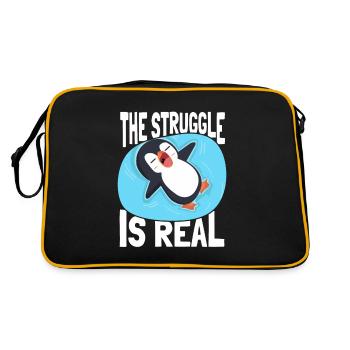 La lutte est un vrai manchot empereur oiseau de mer - Sac Retro - noir/or - Dos