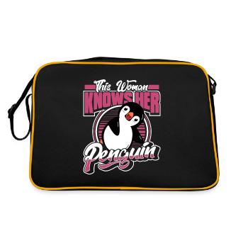Cette femme connaît son oiseau marin pingouin - Sac Retro - noir/or - Dos