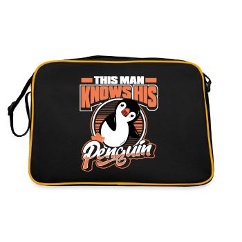 Cet homme connaît son pingouin manchot royal oiseau de mer - Sac Retro - noir/or - Dos