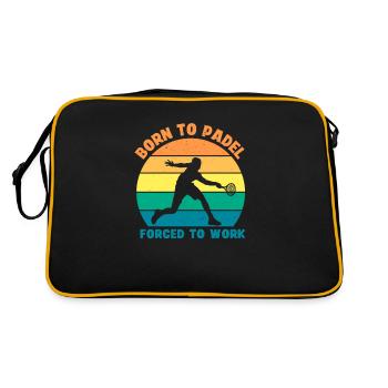 Born to Padel Forced to Work Paddle Tennis - Retro Tasche - Schwarz/Gold - Hinten