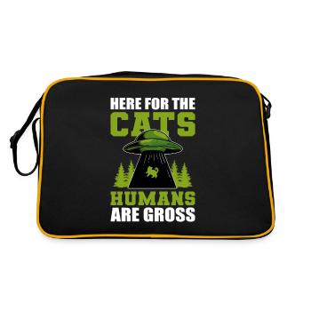 Ici Pour Les Chats Les Humains Sont Grossiers Hauskatze - Sac Retro - noir/or - Dos