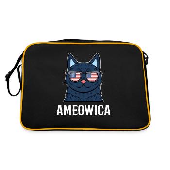 Ameowica chaton, chat domestique, minou - Sac Retro - noir/or - Dos