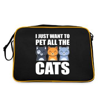 Je veux juste caresser tous les chats Miezekatze - Sac Retro - noir/or - Dos