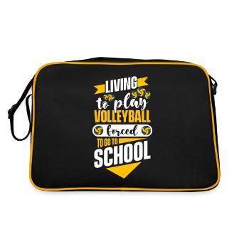 Vivre pour jouer au volley-ball forcé d’aller à l’école - Sac Retro - noir/or - Dos