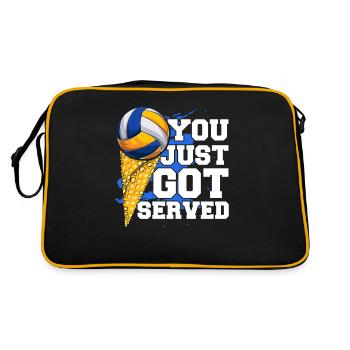 You Just Got Served Volleyballerin Volleyball - Retro Tasche - Schwarz/Gold - Hinten
