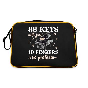 88 Keys With just 10 fingers no problem - Retro Bag - black/gold - Back