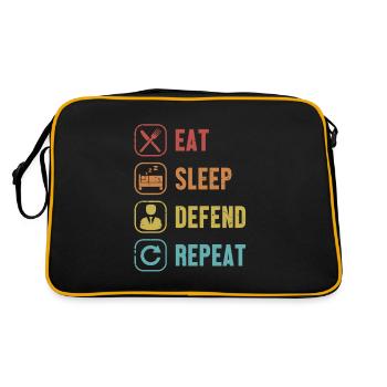 Manger, dormir, défendre, récidiver, conseiller juridique Droit - Sac Retro - noir/or - Dos