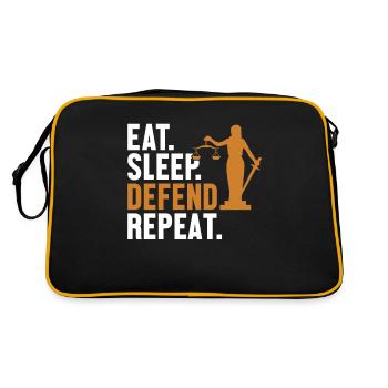 Manger, dormir, défendre, récidiver, conseiller juridique Droit - Sac Retro - noir/or - Dos