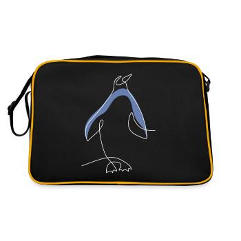 Une ligne Pingouin royal Manchot empereur Oiseau de mer - Sac Retro - noir/or - Dos
