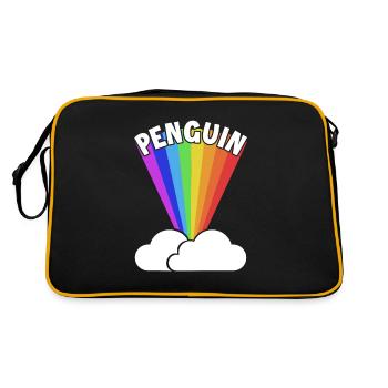 Pingouin Arc-en-ciel Empereur Pingouin Oiseau de mer - Sac Retro - noir/or - Dos