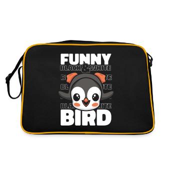 Drôle Noir Et Blanc Oiseau Empereur Pingouin Oiseau De Mer - Sac Retro - noir/or - Dos