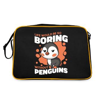 La vie serait si ennuyeuse sans les pingouins - Sac Retro - noir/or - Dos