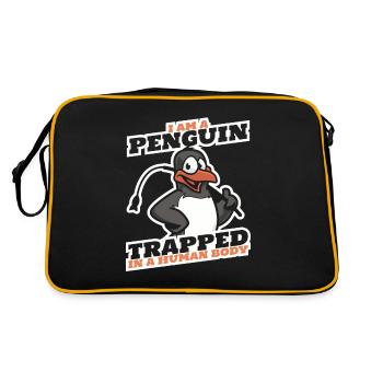 Je suis un pingouin piégé dans un corps humain - Sac Retro - noir/or - Dos