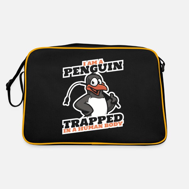 I Am A Penguin Trapped In A Human Body Retro Tasche