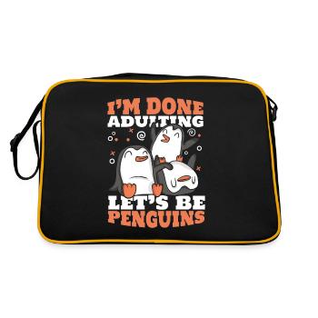 J’ai fini d’être adulte Let’s Be Penguins Seabird - Sac Retro - noir/or - Dos