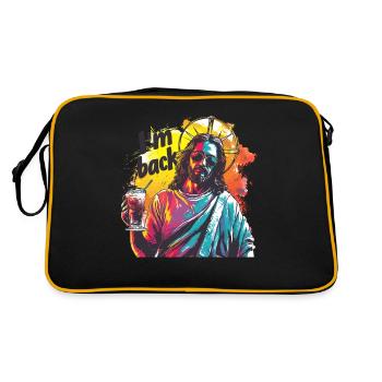 Jésus-Christ Pâques Je suis de retour Fête - Sac Retro - noir/or - Dos