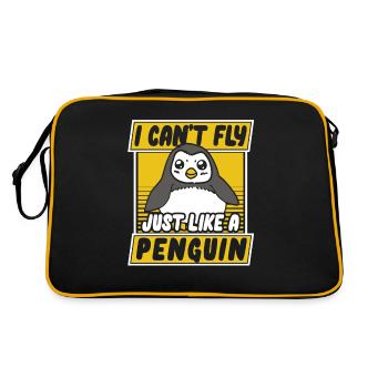 Je ne peux pas voler comme un pingouin Königspinguin - Sac Retro - noir/or - Dos