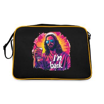 Jesus Christ Easter, I'm Back Party - Retro Bag - black/gold - Back