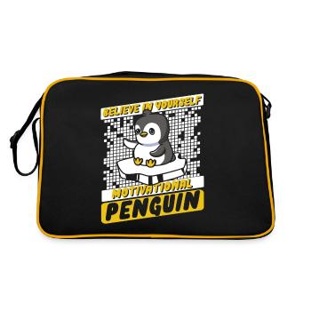 Croyez en vous Motivation Pingouin Oiseau de mer - Sac Retro - noir/or - Dos