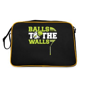 Balls To The Walls Paddleball Paddle Tennis Padel - Retro Tasche - Schwarz/Gold - Hinten