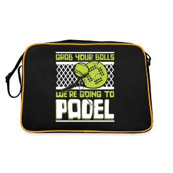 Grab Your Balls We're Going To Padel Paddle - Retro Tasche - Schwarz/Gold - Hinten