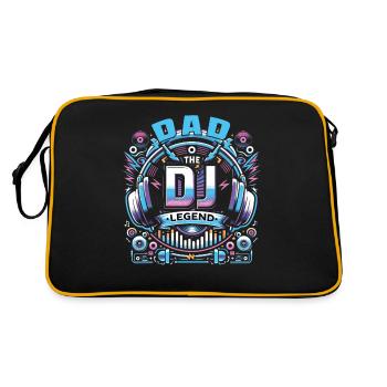 Vatertag DAD the Dj Legend Papa Vater - Retro Tasche - Schwarz/Gold - Hinten