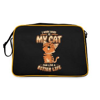 Je travaille dur pour que mon chat puisse avoir une vie meilleure - Sac Retro - noir/or - Dos
