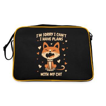 J’ai des projets avec mon chat Hauskatze Miezekatze - Sac Retro - noir/or - Dos