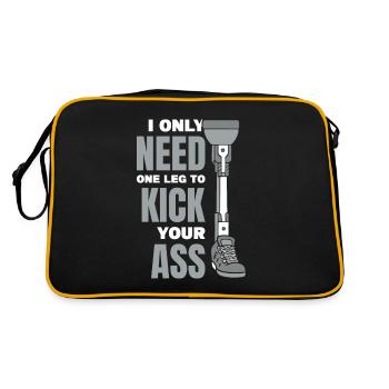 Only Need One Leg To Kick Your Ass User Leg - Retro Bag - black/gold - Back