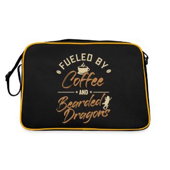 Fueled by Coffee and Bearded Dragons Pogona - Retro Bag - black/gold - Back