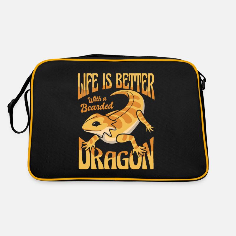 Das Leben ist besser mit einer Bartagame Pogona Retro Tasche