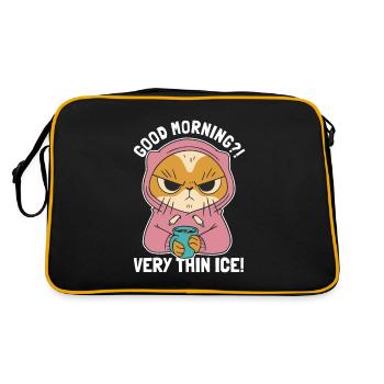 Good Morning Very Thin Ice Hauskatze Miezekatze - Sac Retro - noir/or - Dos