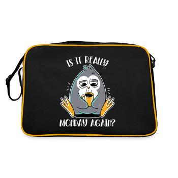Est-ce vraiment lundi encore un pingouin royal oiseau de mer - Sac Retro - noir/or - Dos