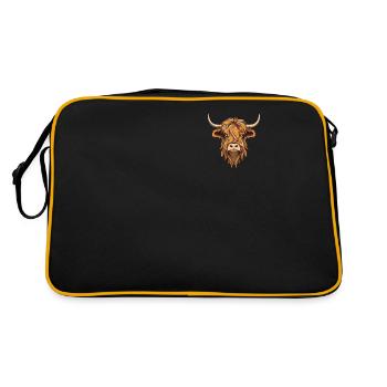 Highland bovins Logo emblème Highland vache Highland Highland - Sac Retro - noir/or - Dos