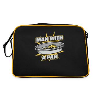 Man With A Pan Prospecting Miner Placer Mining - Retro Bag - black/gold - Back