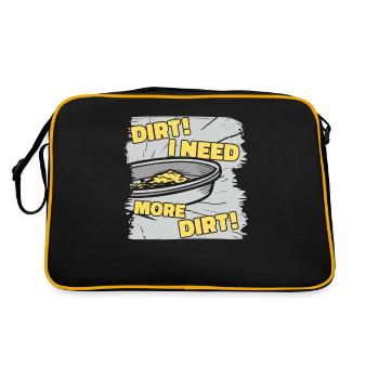 Dreck Ich brauche mehr Dreck Prospektion Seifenabbau - Retro Tasche - Schwarz/Gold - Hinten