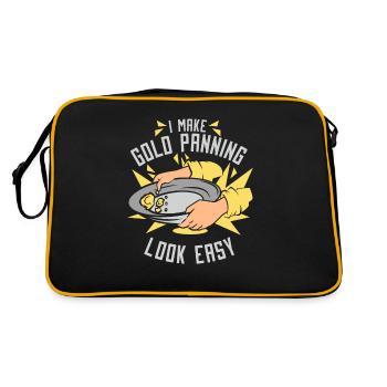 Ich lasse das Goldwaschen einfach aussehen Schürfen von Bergleuten - Retro Tasche - Schwarz/Gold - Hinten