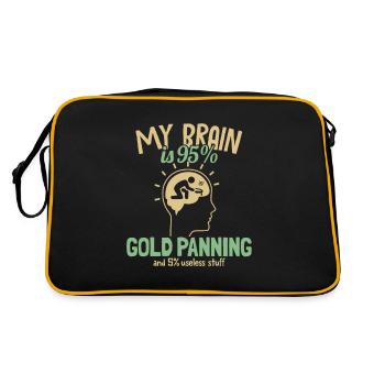 My Brain is 95% Gold Panning Prospecting Miner - Retro Bag - black/gold - Back