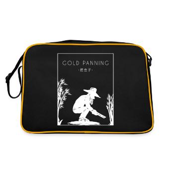 Gold Panning Chinese Hanzi Prospecting Miner Gold - Retro Bag - black/gold - Back