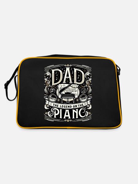 Father's Day Dad the Legend on the piano Dad Dad - Retro Bag - black/gold - Back