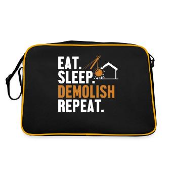 Manger Dormir Démolir Répéter Maison D’amélioration De L’habitat - Sac Retro - noir/or - Dos