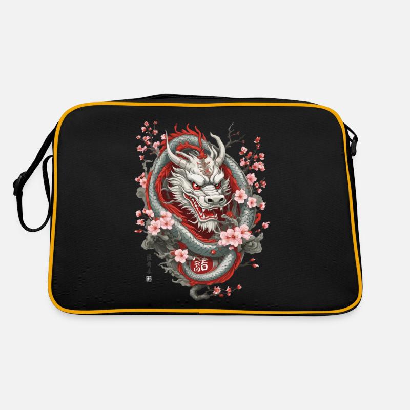 Conception esthétique de fleur de cerisier de Dragon japonais Sac Retro