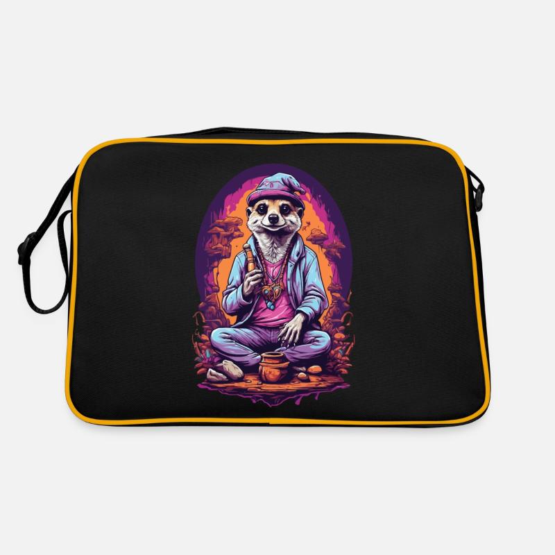 Psychedelic Erdmännchen Art Goa Design Retro Tasche