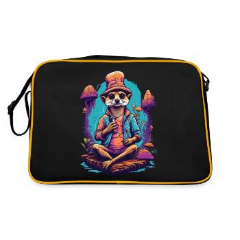 Suricate psychédélique Art forêt champignons musique - Sac Retro - noir/or - Dos
