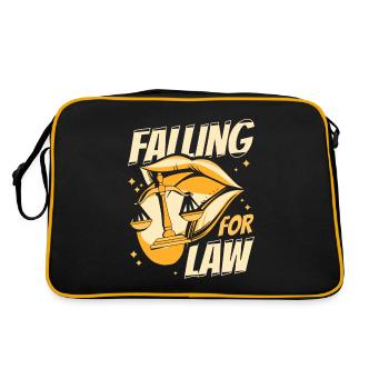 Falling For Law Legal Studies Law School Law - Retro Bag - black/gold - Back