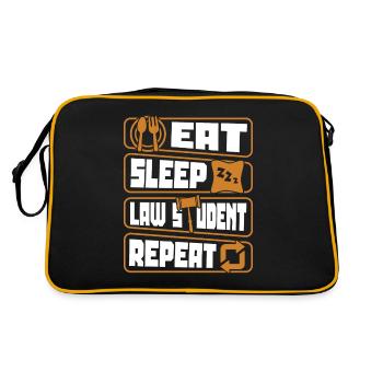 Manger dormir Étudiant en droit Redoubler Étudiants en faculté de droit - Sac Retro - noir/or - Dos