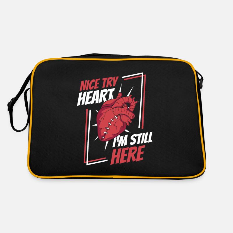 Schönes Herz versuchen, ich bin immer noch hier, Katheter offenes Herz Retro Tasche