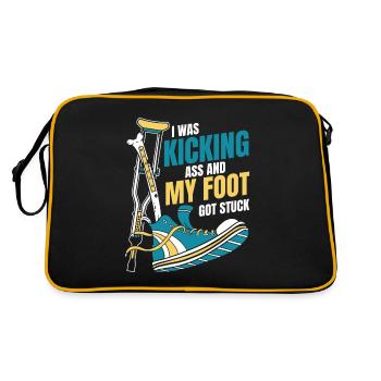I Was Kicking Ass Broken Bone Broken Finger Bone - Retro Bag - black/gold - Back