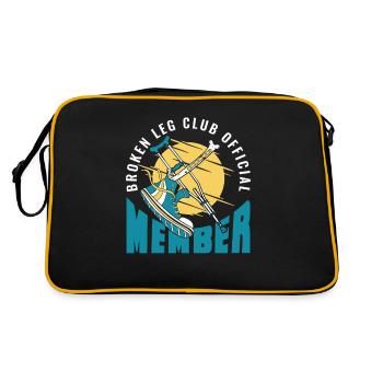 Membre officiel du club de la jambe cassée Os cassé - Sac Retro - noir/or - Dos